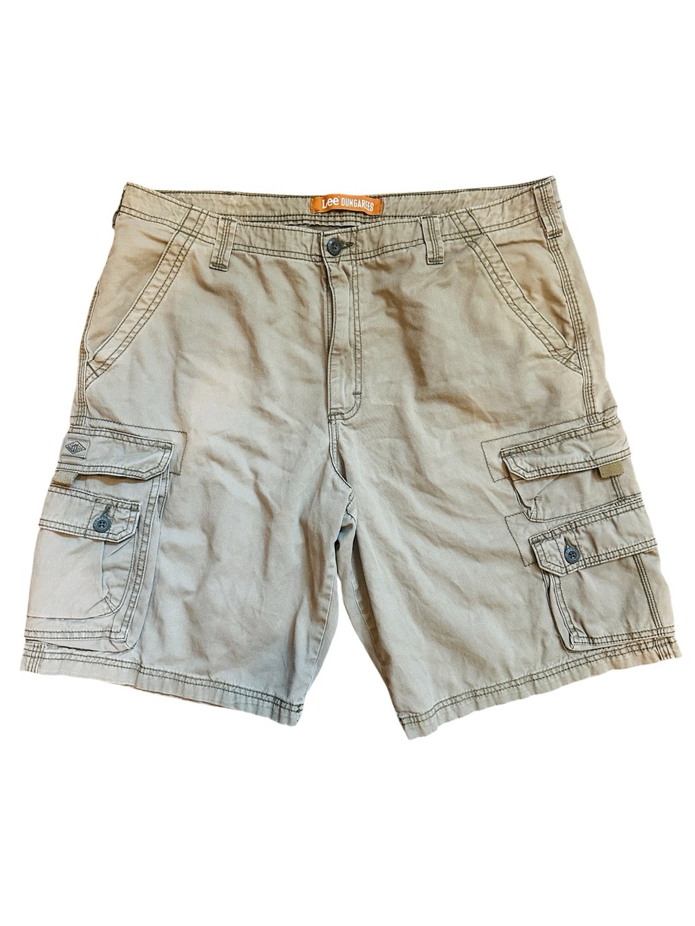 Lee Men's Dungarees Cargo Shorts Khaki Sz 38 10” Inseam Utility Workwear Outdoor